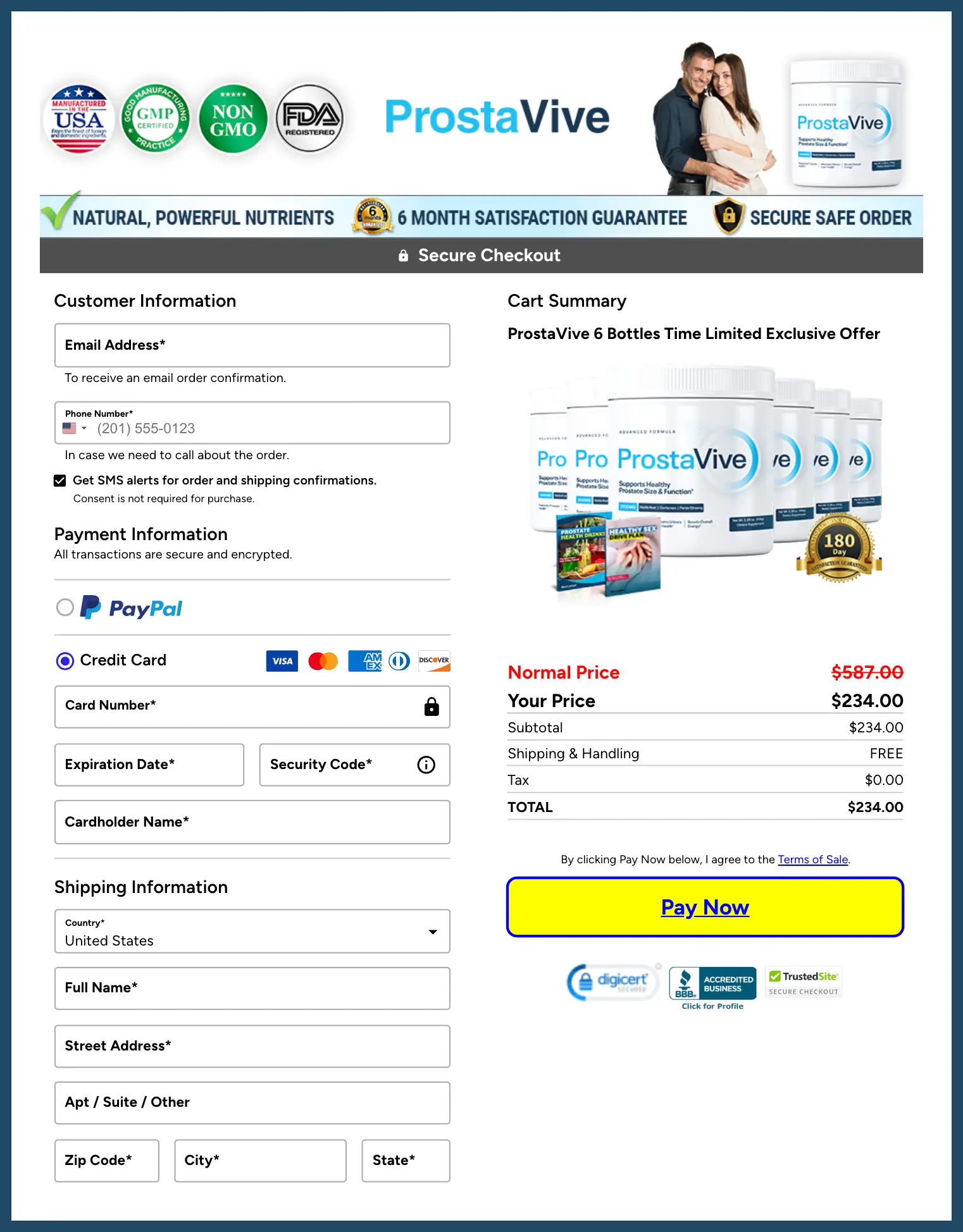 ProstaVive Official Website Secure Order Page